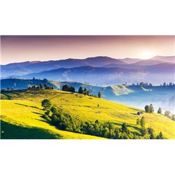 Горы на фоне заката - Фотообои природа - Модульная картины, Репродукции, Декоративные панно, Декор стен