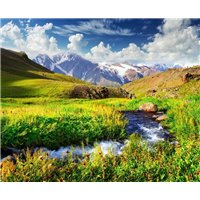Портреты картины репродукции на заказ - Ручей в горах - Фотообои природа