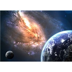 Планета Земля и Луна - Фотообои Космос|Земля - Модульная картины, Репродукции, Декоративные панно, Декор стен