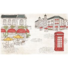 Картина на холсте по фото Модульные картины Печать портретов на холсте телефонная будка на площади - Фотообои Иллюстрации