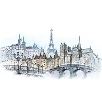 Портреты картины репродукции на заказ - набережная Парижа - Фотообои Иллюстрации