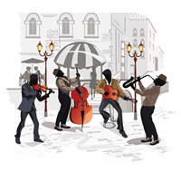 музыканты - Фотообои Иллюстрации