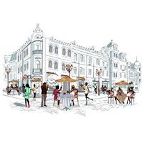 Портреты картины репродукции на заказ - Ресторанчик - Фотообои Иллюстрации