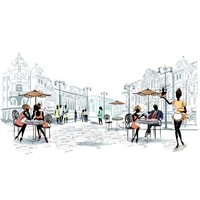 Портреты картины репродукции на заказ - Ресторан - Фотообои Иллюстрации