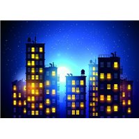 Портреты картины репродукции на заказ - ночной город - Фотообои Иллюстрации