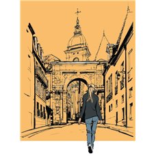 Картина на холсте по фото Модульные картины Печать портретов на холсте девушка в городе - Фотообои Иллюстрации