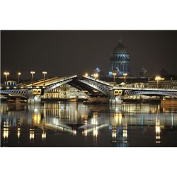 Разводной мост вечером - Фотообои Старый город - Модульная картины, Репродукции, Декоративные панно, Декор стен