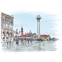 Портреты картины репродукции на заказ - площадь города - Фотообои Иллюстрации