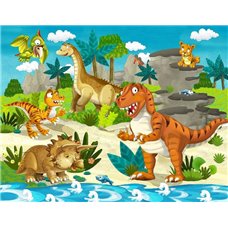 Картина на холсте по фото Модульные картины Печать портретов на холсте Динозавры - Фотообои детские|для мальчика