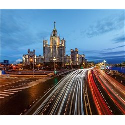 Ночная Москва - Фотообои Современный город - Модульная картины, Репродукции, Декоративные панно, Декор стен