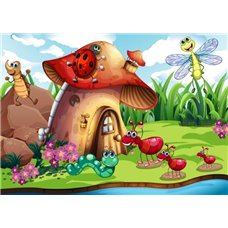 Картина на холсте по фото Модульные картины Печать портретов на холсте гриб - Фотообои детские|универсальные