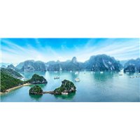 Портреты картины репродукции на заказ - Судна, плавающие среди скал - Фотообои Море
