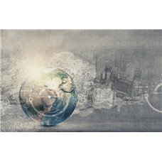 Картина на холсте по фото Модульные картины Печать портретов на холсте Планета на фоне города - Фотообои Креатив
