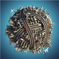 Портреты картины репродукции на заказ - Миниатюрная планета - 3D фотообои|3D фигуры