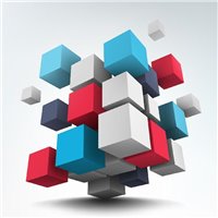 Портреты картины репродукции на заказ - Иллюстрации абстрактных 3d кубов - 3D фотообои|3D фигуры