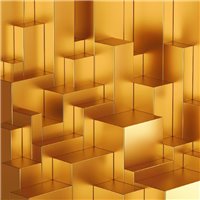 Портреты картины репродукции на заказ - Золотые блоки - 3D фотообои|3D паттерн
