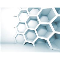 Абстрактный синий 3d интерьер - 3D фотообои|3D расширяющие пространство