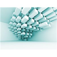 Синяя 3D абстракция - 3D фотообои|Стереоскопические обои