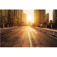 Портреты картины репродукции на заказ - Дорога во время заката - Фотообои Расширяющие пространство