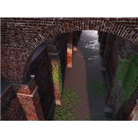 Портреты картины репродукции на заказ - Старый кирпичный тоннель - Фотообои Расширяющие пространство