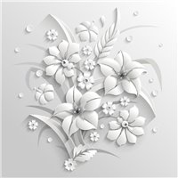 Цветочный 3D орнамент - 3D фотообои|3D цветы
