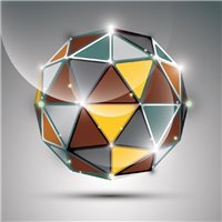 Портреты картины репродукции на заказ - Сфера из треугольников - 3D фотообои|3D фигуры