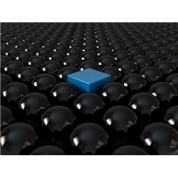 Куб среди шаров - 3D фотообои|3D фигуры - Модульная картины, Репродукции, Декоративные панно, Декор стен