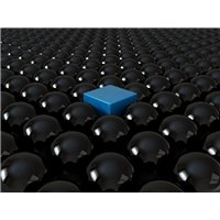 Портреты картины репродукции на заказ - Куб среди шаров - 3D фотообои|3D фигуры