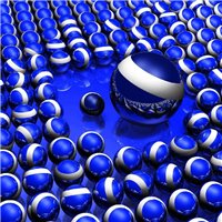 Портреты картины репродукции на заказ - Синие мячи - 3D фотообои|3D фигуры