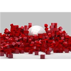 Шар среди квадратов - 3D фотообои|Стереоскопические обои - Модульная картины, Репродукции, Декоративные панно, Декор стен