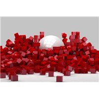 Портреты картины репродукции на заказ - Шар среди квадратов - 3D фотообои|Стереоскопические обои
