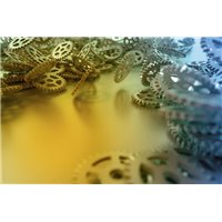 Портреты картины репродукции на заказ - Россыпь шестиренок - 3D фотообои|Стереоскопические обои