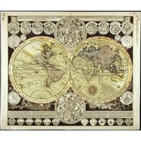 Портреты картины репродукции на заказ - Полушария - Фотообои карта мира