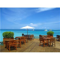 Пляжное кафе на море - Фотообои терраса - Модульная картины, Репродукции, Декоративные панно, Декор стен