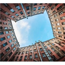 Картина на холсте по фото Модульные картины Печать портретов на холсте Двор - Фотообои Современный город|Санкт-Петербург