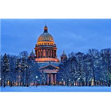 Картина на холсте по фото Модульные картины Печать портретов на холсте Зимний Санкт-Петербург - Фотообои Современный город|Санкт-Петербург