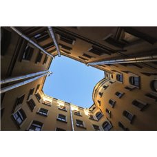 Картина на холсте по фото Модульные картины Печать портретов на холсте Питерский двор - Фотообои Современный город|Санкт-Петербург