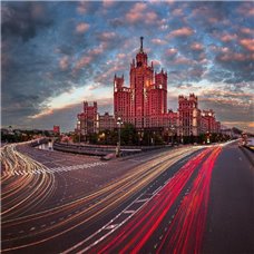 Картина на холсте по фото Модульные картины Печать портретов на холсте Котельническая набережная - Фотообои Современный город|Москва