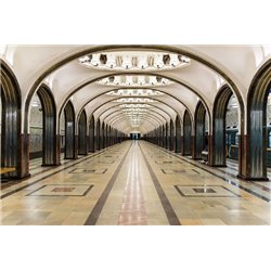 Столичное метро - Фотообои Современный город|Москва - Модульная картины, Репродукции, Декоративные панно, Декор стен