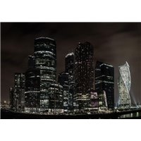Портреты картины репродукции на заказ - Ночная панорама - Фотообои Современный город|Москва