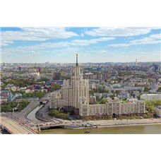 Картина на холсте по фото Модульные картины Печать портретов на холсте Городской пейзаж - Фотообои Современный город|Москва