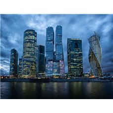 Картина на холсте по фото Модульные картины Печать портретов на холсте Современная Москва - Фотообои Современный город|Москва