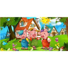 Картина на холсте по фото Модульные картины Печать портретов на холсте Три поросенка - Фотообои детские|сказочные