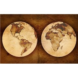 Полушария - Фотообои карта мира - Модульная картины, Репродукции, Декоративные панно, Декор стен