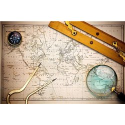 Работа картографа - Фотообои карта мира - Модульная картины, Репродукции, Декоративные панно, Декор стен