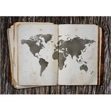 Картина на холсте по фото Модульные картины Печать портретов на холсте Блокнот с картой - Фотообои карта мира