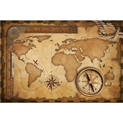 Работа картографа - Фотообои карта мира - Модульная картины, Репродукции, Декоративные панно, Декор стен