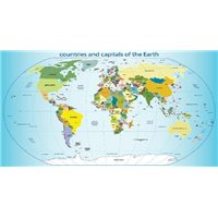 Портреты картины репродукции на заказ - Страны и столицы - Фотообои карта мира