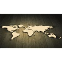 Портреты картины репродукции на заказ - Деревянная карта - Фотообои карта мира