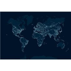 Картина на холсте по фото Модульные картины Печать портретов на холсте Точки на карте - Фотообои карта мира